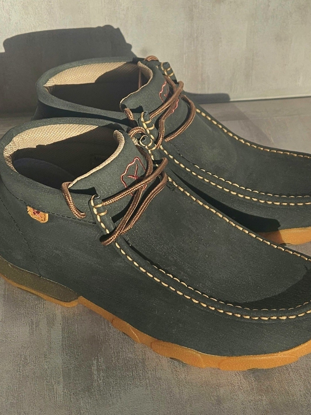 Twisted X Men’s Driving Mocs Leather Ankle Boots Charcoal Grey - 10 Wide - Picture 16 of 16